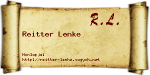 Reitter Lenke névjegykártya